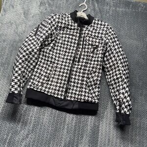 SHIFT Flare‎ Women's Small Motorcycle Jacket Houndstooth Black White CE Armor